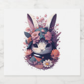 Cute Bunny Sparkling Wijnetiket (Enkel label)