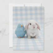 Cute Bunny Spring Floral Baby Shower Kaart (Achterkant)