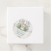 Cute Bunny Spring Floral Personalized Baby Shower  Bedankjes Labels (In situ)