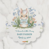Cute Bunny Spring Floral Personalized Baby Shower  Bedankjes Labels (Achterkant)