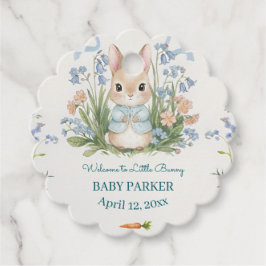 Cute Bunny Spring Floral Personalized Baby Shower Bedankjes Labels