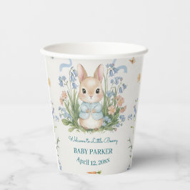 Cute Bunny Spring Floral Personalized Baby Shower Papieren Bekers