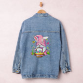 Cute Bunny Spring Gnome Happy Paasdag Denim Jacket (Hangar)