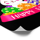 Cute Bunny Spring Hunt Eggs Rabbit Happy Easter Da Poster (Hoek)