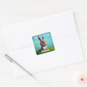 Cute Bunny Square Sticker (Envelop)