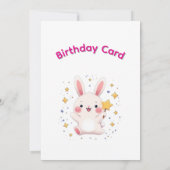 Cute Bunny Star Greeting Card Feestdagenkaart (Achterkant)