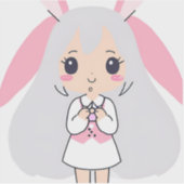 Cute Bunny Sticker (Voorkant)