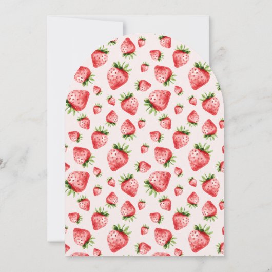 Cute Bunny Strawberry Theme First Birthday  Kaart (Achterkant)