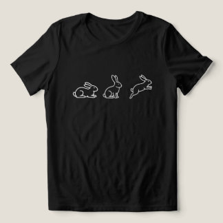 Cute Bunny T-Shirt, Minimalistisch Konijn Shirt, B Tri-Blend Shirt