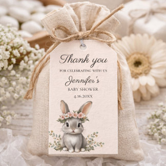 Cute Bunny Thema Geslacht Neutrale Baby Shower Cadeaulabel