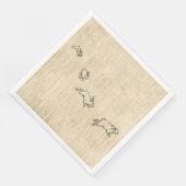 Cute  Bunny Thorming Jumping Rabbits Art Servet (Hoek)