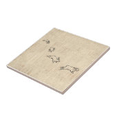 Cute  Bunny Thorming Jumping Rabbits Art Tegeltje (Zijkant)