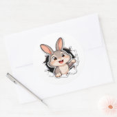 Cute Bunny Torn Paper Sticker (Envelop)