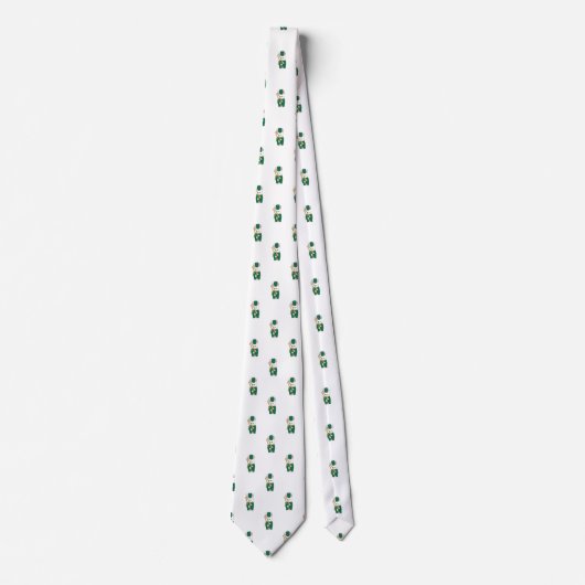 Cute Bunny Trombone Player Green Band Pattern Stropdas (Voorkant)