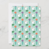 Cute Bunny & Tulp Pasen Uitnodiging (Achterkant)