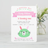 Cute Bunny | Uitnodiging tot feestdag (Staand voorkant)