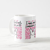 Cute Bunny Valentijnsdag koffiemok (Voorkant links)