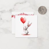 Cute Bunny Valentijnskaarten Notitiekaartje (Voorkant / Achterkant in situ)
