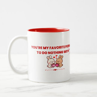 Cute Bunny Valentine Couple Mug - Favourite person Tweekleurige Koffiemok