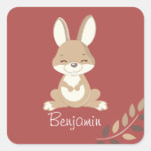 Cute Bunny Vierkante Sticker (Voorkant)