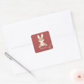 Cute Bunny Vierkante Sticker (Envelop)