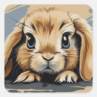 Cute bunny vierkante sticker