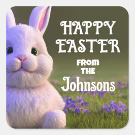 Cute Bunny Vierkante Sticker