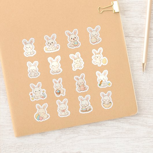 Cute Bunny Vinyl Stickers | Kawaii Konijnen (Notitieboek)
