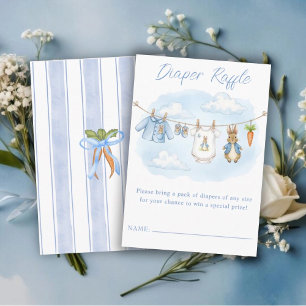 Cute Bunny Waskrijt Baby Shower Luier Raffle Informatiekaartje