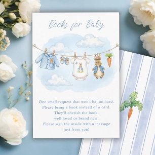 Cute Bunny Waslijn Baby Shower Boek Verzoek Informatiekaartje
