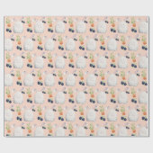 Cute Bunny Waterverf Art Pattern Cadeaupapier (Vlak)