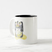 Cute Bunny Waterverf Illustration Collectible Tweekleurige Koffiemok (Voorkant links)