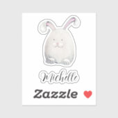 Cute Bunny Waterverf met handbeschilderde illustra Sticker (Vel)