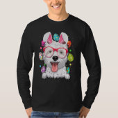 Cute Bunny Westie Dog Face Easter Eggs Easter Day T-shirt (Voorkant)