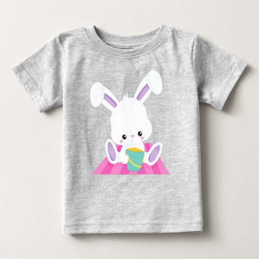 Cute Bunny, White Bunny, Baby Bunny, Beach Bucket (Voorkant)