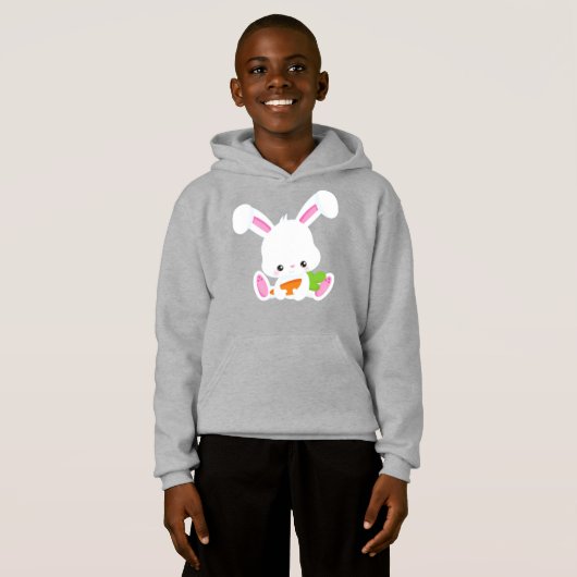 Cute Bunny, White Bunny, Little Bunny, Carrot (Voorkant volledig)