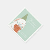 Cute Bunny White Rabbit Birthday Servet (Hoek)