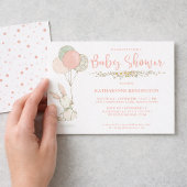 Cute  Bunny Wildflower Baby shower Kaart