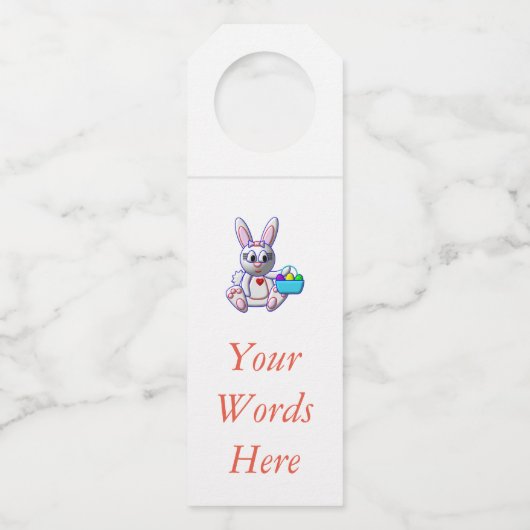 Cute Bunny with a Basket Flessenhanger (Voorkant)