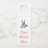 Cute Bunny with a Basket Flessenhanger (Achterkant)