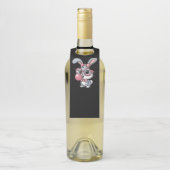 Cute Bunny with Glasses Blowing Bubble Gum Flessenhanger (Op fles)