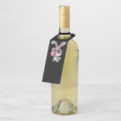 Cute Bunny with Glasses Blowing Bubble Gum Flessenhanger (Schuin)