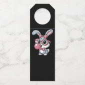 Cute Bunny with Glasses Blowing Bubble Gum Flessenhanger (Achterkant)