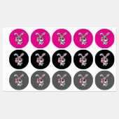 Cute Bunny with Glasses Blowing Bubble Gum Labels (Vel)