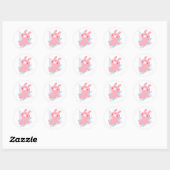 Cute bunny with heart nose ronde sticker (Vel)