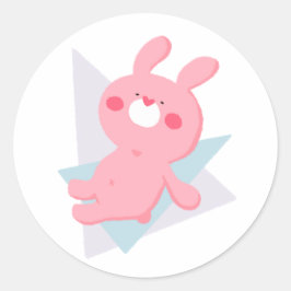 Cute bunny with heart nose ronde sticker