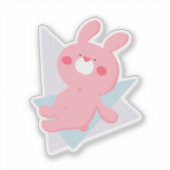 Cute bunny with heart nose sticker (Voorkant)