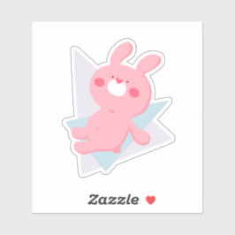 Cute bunny with heart nose sticker