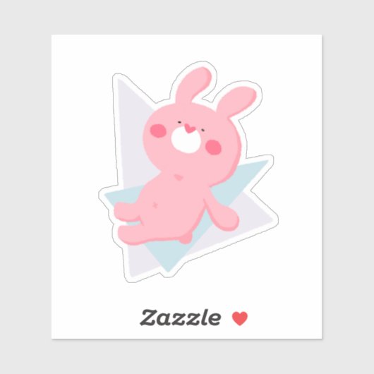 Cute bunny with heart nose sticker (Vel)