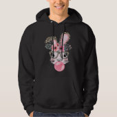 Cute Bunny With Leopard Glasses Bubblegum Easter D Hoodie (Voorkant)